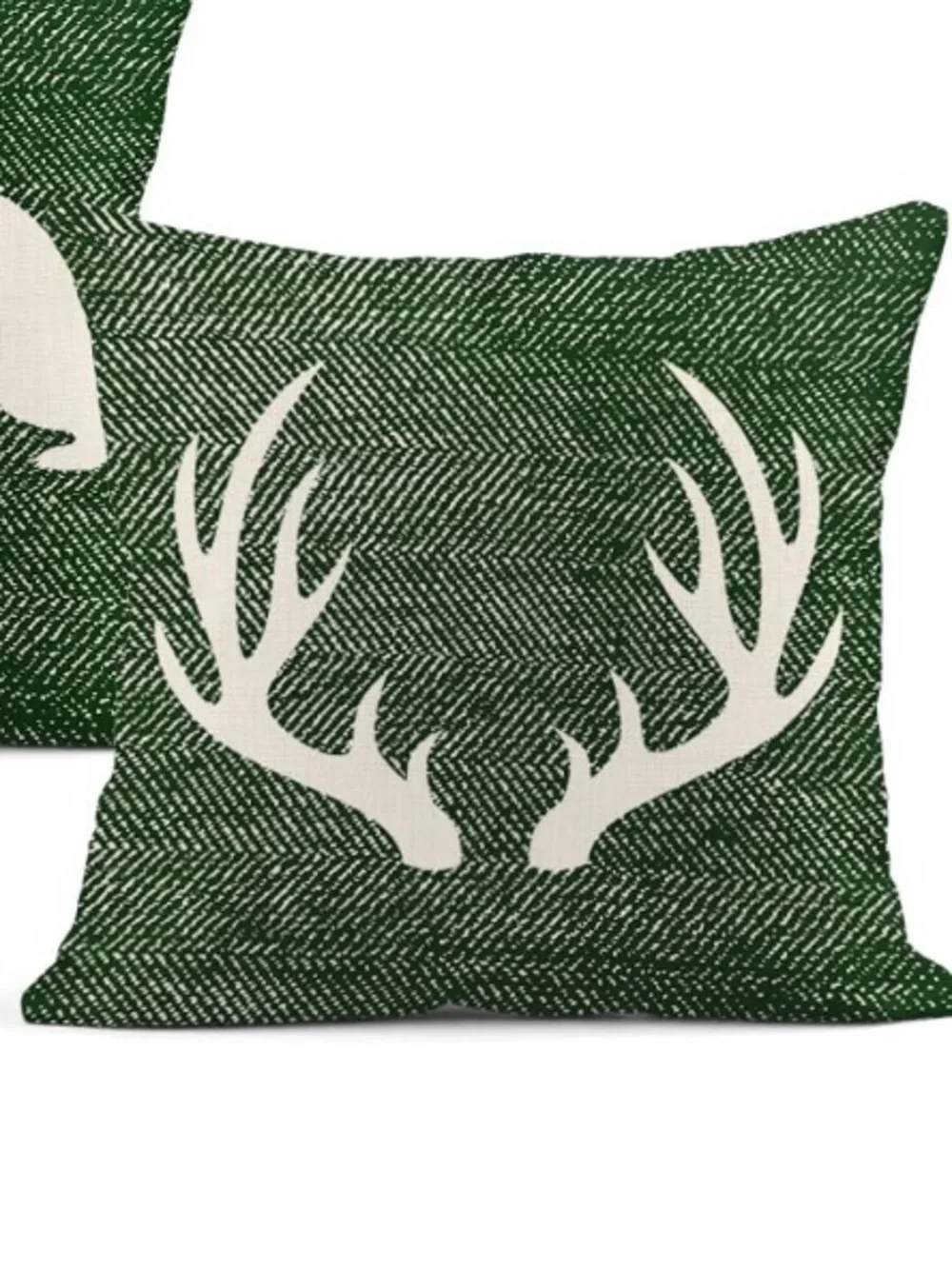 Holiday Pillow Cover Set Square 18x18” - Green Rustic